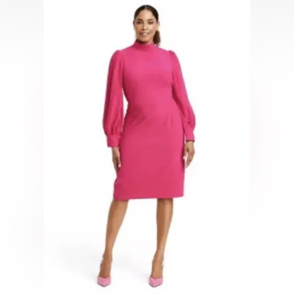 Sergio Hudson x Target Dress Size Medium Pink Vibes Balloon Sleeve Midi NWT